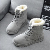Snow Boots Female Boots Warm Lace Flat with Women-BS01002-Veeddydropshipping